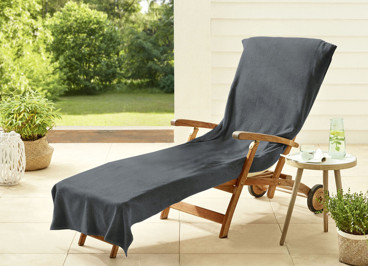 Garten - Dyckhoff-Schonbezüge aus Frottee, in Größe 300 (für Hochlehner, ca. 60x130 cm) bis 301 (für Liegen, ca. 70x200 cm), in Farbe BLAU Ansicht 9