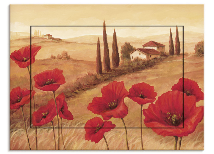 - Bild mit dem Titel Mohnblumen in der Toskana, in Farbe ROT-ORANGE Ansicht 2