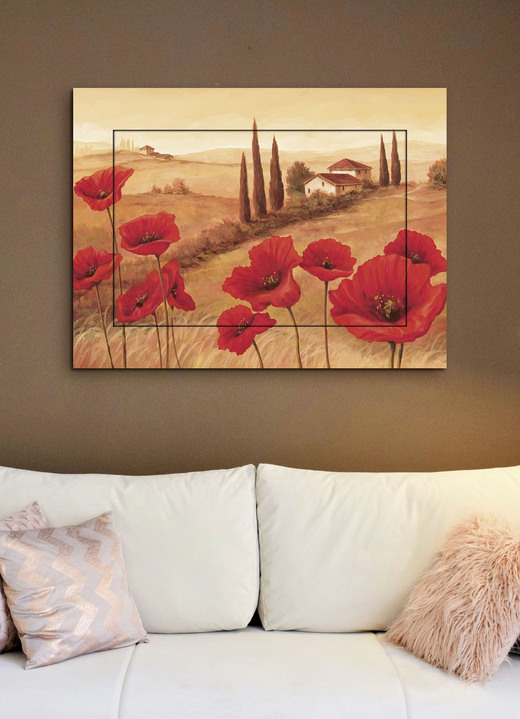 Blumen - Bild mit dem Titel Mohnblumen in der Toskana, in Farbe ROT-ORANGE Ansicht 1