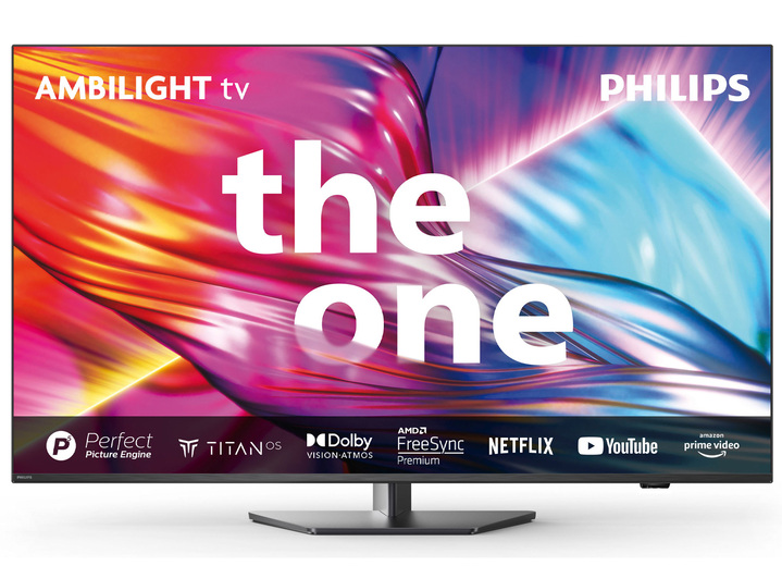 Fernseher - Philips The One 4K Ultra-HD Ambilight-LED-TV, in Farbe ANTHRAZIT Ansicht 2