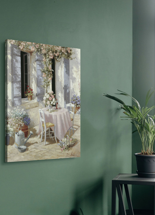 Blumen - Romantisches Leinwandbild Einladung, in Farbe BUNT Ansicht 1