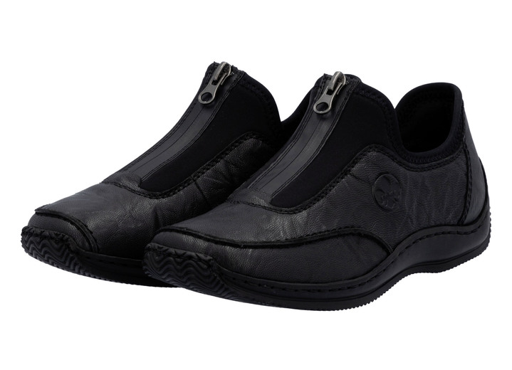 Slipper & Schnürschuhe - Rieker, klassische Damen-Slipper, mit Reißverschluss, in Größe 036 bis 042, in Farbe SCHWARZ Ansicht 4