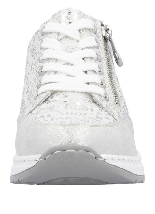 Slipper & Schnürschuhe - Rieker Schnür-Sneaker aus bedrucktem Synthetikmaterial, in Größe 036 bis 042, in Farbe HELLGRAU-SILBER Ansicht 5