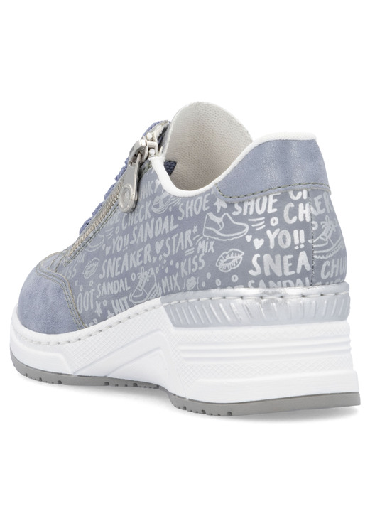 Slipper & Schnürschuhe - Rieker Schnür-Sneaker aus bedrucktem Synthetikmaterial, in Größe 036 bis 042, in Farbe HELLGRAU-SILBER Ansicht 14