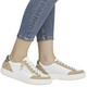 Slipper & Schnürschuhe - Remonte Sneaker aus Nappa- und Veloursleder mit Metallic-Besatz, in Größe 036 bis 042, in Farbe BLAU-WEISS-SILBER – Farbe SAND-WEISS-GOLD – Ansicht 8