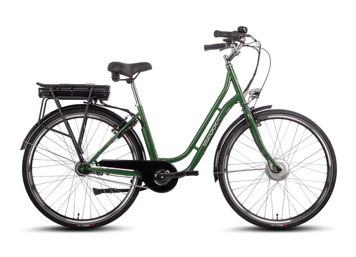 Elektromobilität - Zeitlos, elegantes City-E-Bike mit komfortabler Ausstattung  , in Farbe GRÜN Ansicht 1