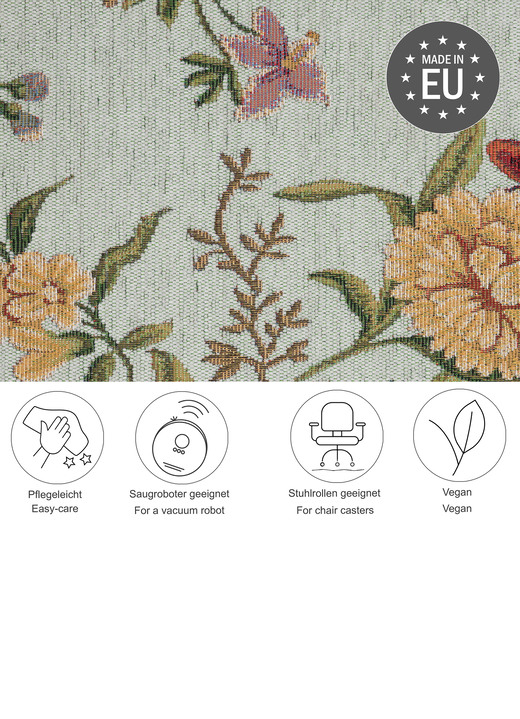 Klassisch - Gewebte Brücken und Teppiche, in Größe 103 (Brücke, 60x 90 cm) bis 309 (Bettumrandung:  2 Vorlegern, je 60x90 cm und 1 Läufer, 70x220 cm), in Farbe SCHWARZ Ansicht 10