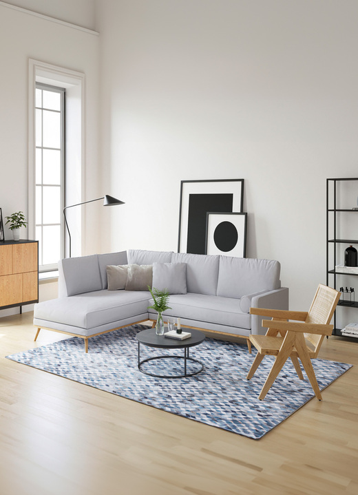 Modern - Pflegeleichte Brücken und Teppiche , in Größe 109 (Brücke, 50 x 80 cm) bis 249 (Teppich, 160 x 230 cm), in Farbe BLAU Ansicht 5