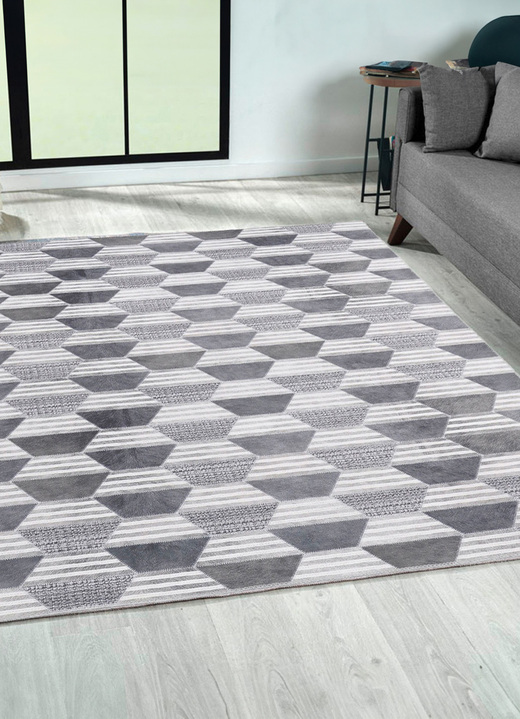 Modern - Robuste und pflegeleichte Teppiche, in Größe 109 (Brücke, 50 x 80 cm) bis 278 (Teppich, 190 x 280 cm), in Farbe GRAU Ansicht 5