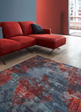 Modern - Stilvoll bedruckte Brücken und Teppiche – Farbe ROST – Ansicht  Modern - Stilvoll bedruckte Brücken und Teppiche, in Größe 113 (Brücke, 70 x 140 cm) bis 278 (Teppich, 190 x 290 cm), in Farbe ROST – Farbe ROST – Ansicht