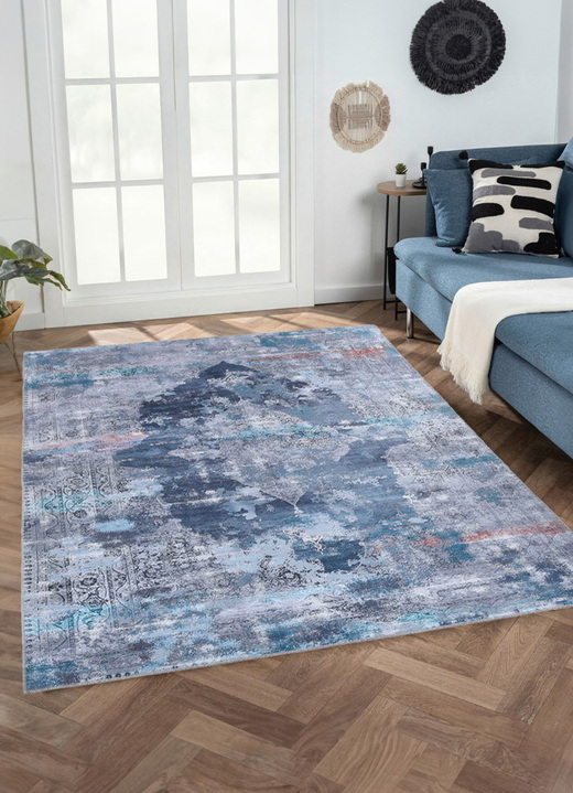 Modern - Teppiche mit pflegeleichter Oberfläche, in Größe 113 (Brücke, 70 x 140 cm) bis 249 (Teppich, 160 x 230 cm), in Farbe BLAU Ansicht 5