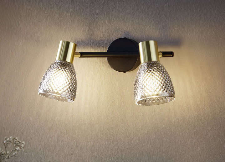 Deckenleuchten - Deckenleuchte, auch Wandbefestigung möglich Ansicht 1 Deckenleuchten - Deckenleuchte, auch Wandbefestigung möglich, in Farbe SCHWARZ-GOLD, in Ausführung 2-flammig Ansicht 1