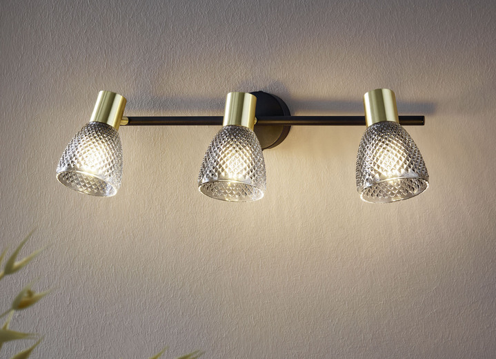 Deckenleuchten - Deckenleuchte, auch Wandbefestigung möglich Ansicht 2 Deckenleuchten - Deckenleuchte, auch Wandbefestigung möglich, in Farbe SCHWARZ-GOLD, in Ausführung 2-flammig Ansicht 2