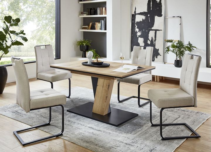 Stühle & Sitzbänke - Moderne, individuelle Esszimmermöbel, in Farbe ANTHRAZIT, in Ausführung Essgruppe, 5-teilig, mit Stühlen, 4-füßig Ansicht 2