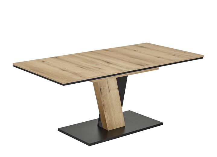 Esstische - Moderner Esstisch mit Auszug, in Farbe EVOKE EICHE-SCHWARZ Ansicht 2