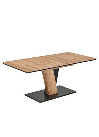 Esstische - Moderner Esstisch mit Auszug, in Farbe EVOKE EICHE-SCHWARZ