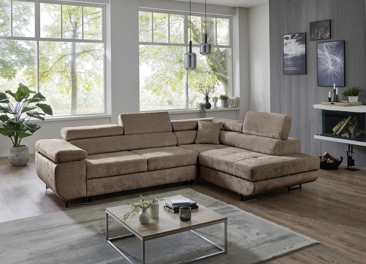Polsterecken - Polsterecke mit Bettfunktion und Bettkasten, in Farbe BRAUN Ansicht 1