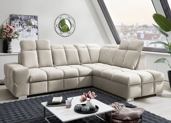 Polsterecken - Polsterecke mit Funktion und verstellbaren Kopfstützen, in Farbe CREME Ansicht 1