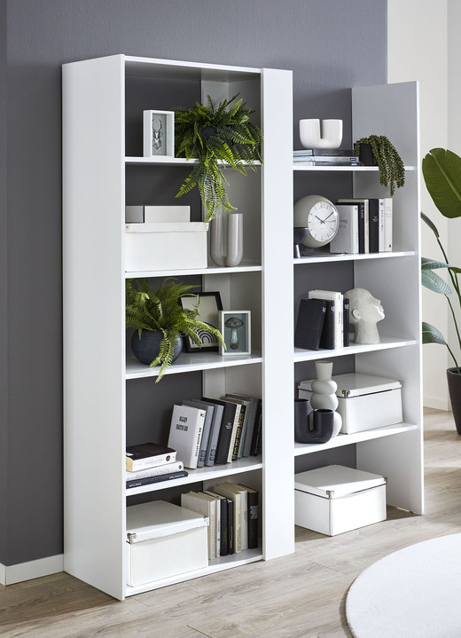 Regale - Ausziehbares Wandregal mit modernem Design, in Farbe WEISS Ansicht 1