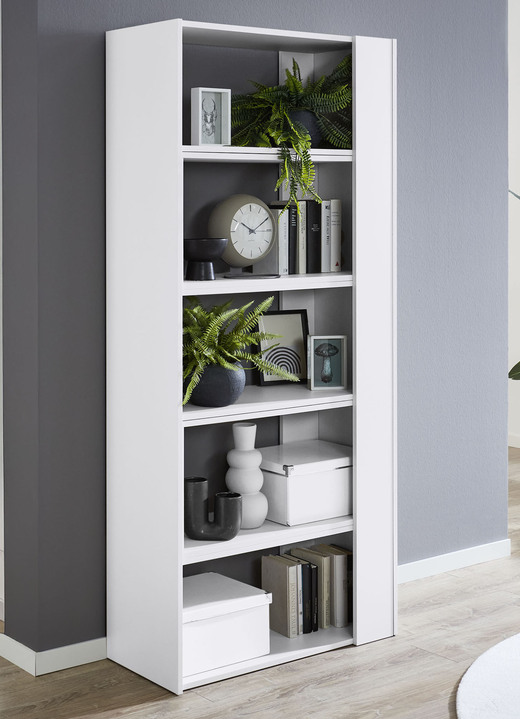 Regale - Ausziehbares Wandregal mit modernem Design, in Farbe WEISS Ansicht 2