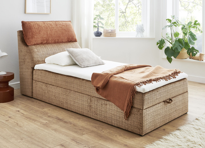 Boxspringbetten - Boxspringbett mit Bettkasten und Kaltschaumtopper, in Farbe TERRA-CAPPUCCINO Ansicht 1