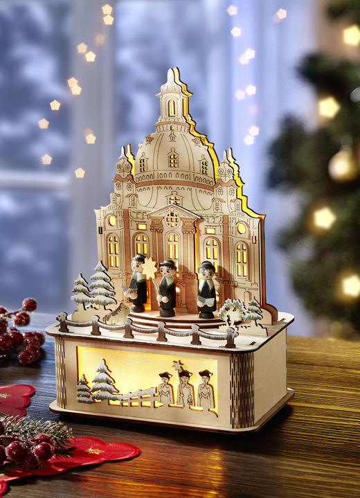 Weihnachtliche Dekorationen - Beleuchtete Holzdekoration, in Farbe NATUR-BRAUN-SCHWARZ
