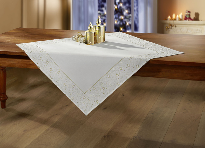 Tischdecken - Tisch- und Raumdekoration mit Glitzergarn, in Größe 130 (Deckchen, 35/ 50 cm) bis 404 (Kissenbezug, 40/ 40 cm), in Farbe ROT Ansicht 6