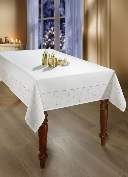 Tischdecken - Tisch- und Raumdekoration mit Glitzergarn, in Größe 130 (Deckchen, 35/ 50 cm) bis 404 (Kissenbezug, 40/ 40 cm), in Farbe ROT Ansicht 2