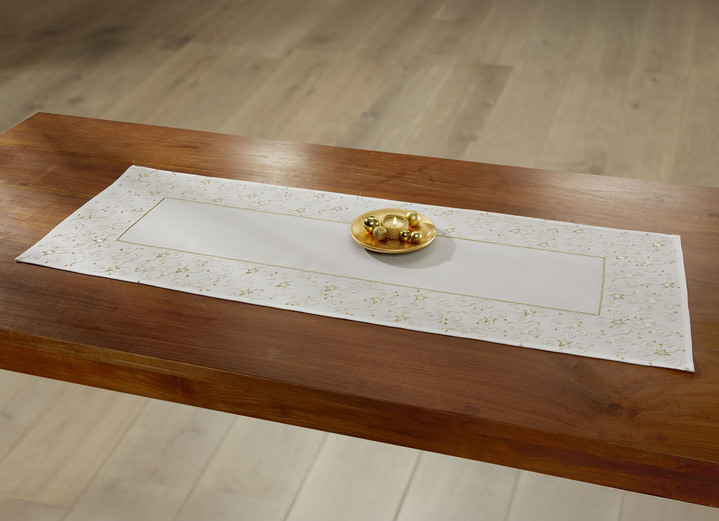 Tischdecken - Tisch- und Raumdekoration mit Glitzergarn, in Größe 130 (Deckchen, 35/ 50 cm) bis 404 (Kissenbezug, 40/ 40 cm), in Farbe ROT Ansicht 5