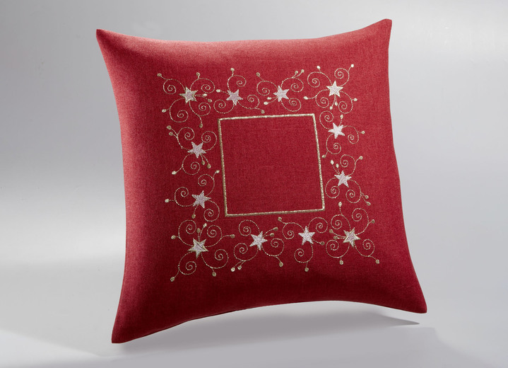 Tischdecken - Tisch- und Raumdekoration mit Glitzergarn, in Größe 130 (Deckchen, 35/ 50 cm) bis 404 (Kissenbezug, 40/ 40 cm), in Farbe ROT Ansicht 12