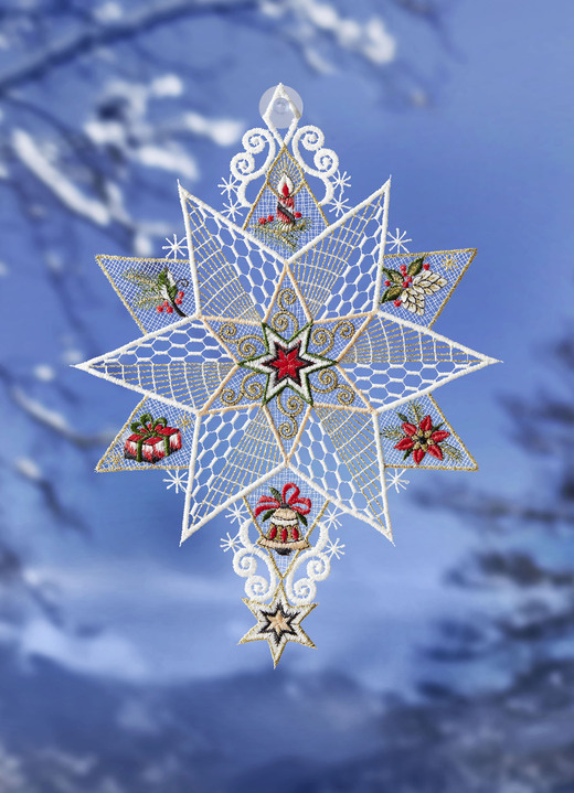 Fensterbilder - Fensterbild aus Plauener Spitze Fensterbilder - Fensterbild aus Plauener Spitze, in Farbe BUNT