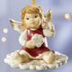 Goebel-Figuren - Goebel-Engel-Aufhänger aus Feinsteingut, in Farbe BORDEAUX, in Ausführung Engel stehend – Winterspaß – Farbe BORDEAUX – Ansicht 1