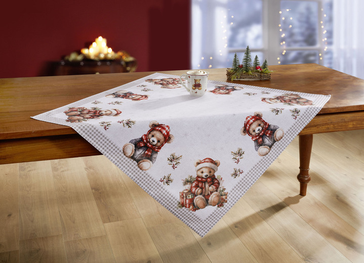 Dekokissen & Hüllen - Tisch- und Raumdekoration, in Größe 101 (Deckchen, 35/ 50 cm) bis 404 (Kissenbezug, 40/ 40 cm), in Farbe WEISS-BUNT Ansicht 1