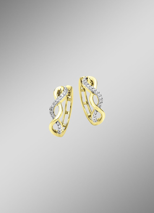 Ohrschmuck - Klappcreolen mit 30 Diamanten, in Farbe  Ansicht 1