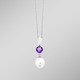 Anhänger - Anhänger mit Süßwasser-Zuchtperle und Amethyst, in Farbe  – Ansicht 1
