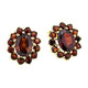 Ohrschmuck - Blütenförmige Ohrstecker mit Granat, in Farbe  – Ansicht 2