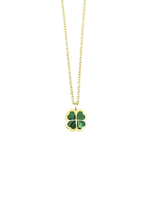 Anhänger - Glücksbringer – Kleeblatt-Anhänger mit echtem Malachit, in Farbe  Ansicht 2