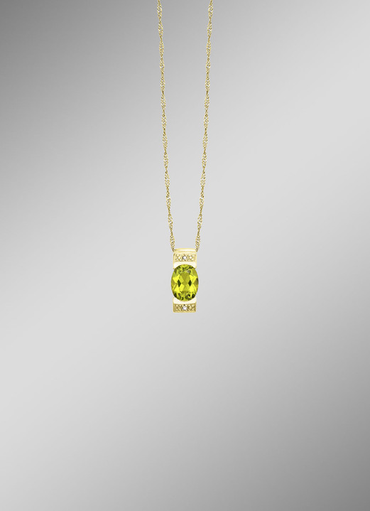 Anhänger - Strahlende Natürlichkeit – Anhänger mit Peridot und Diamanten, in Farbe  Ansicht 1