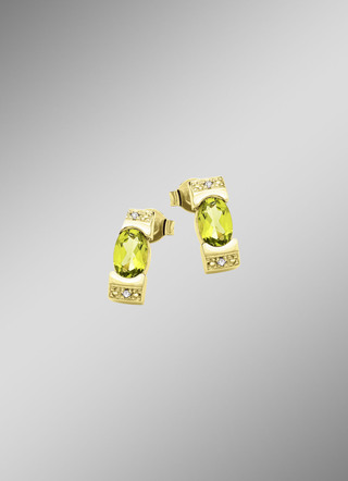Frische trifft Eleganz – Ohrstecker mit Peridot und Diamanten