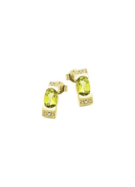 Ohrschmuck - Frische trifft Eleganz – Ohrstecker mit Peridot und Diamanten, in Farbe  Ansicht 2
