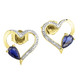 Ohrschmuck - Herz-Ohrstecker mit echt Safir, in Farbe  – Ansicht 2