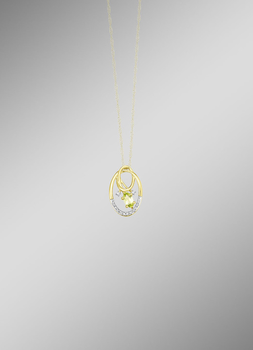 Anhänger - Anhänger mit Brillanten und Peridot, in Farbe  Ansicht 1