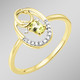 Ringe - Damenring mit Brillanten und Peridot, in Größe 160 bis 220, in Farbe  – Ansicht 1