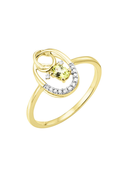 Ringe - Damenring mit Brillanten und Peridot, in Größe 160 bis 220, in Farbe  Ansicht 2