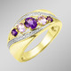 Ringe - Damenring mit Amethyst und Zirkonia, in Größe 160 bis 220, in Farbe  – Ansicht 1
