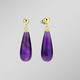 Ohrschmuck - Ohrstecker aus Gold mit Amethyst, in Farbe  – Ansicht 1