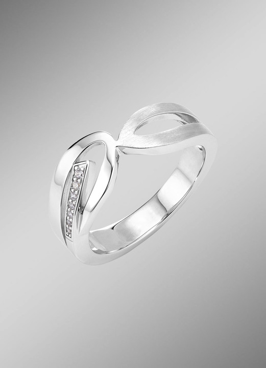 Ringe - Moderner Damenring mit Zirkonia, in Größe 160 bis 220, in Farbe  Ansicht 1
