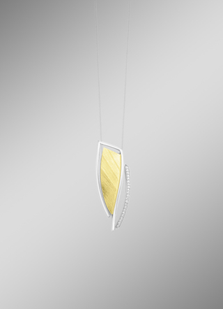 Moderner Anhänger in Bicolor mit Zirkonia