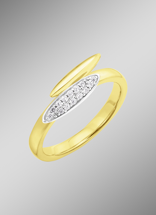 Ringe - Vergoldeter Damenring mit Zirkonia , in Größe 160 bis 220, in Farbe  Ansicht 1