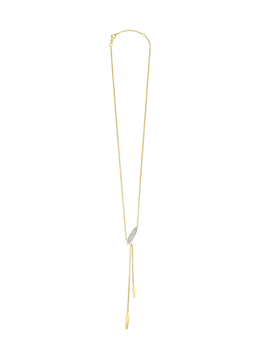 Halsketten - Vergoldete Halskette mit Zirkonia, in Farbe  Ansicht 2